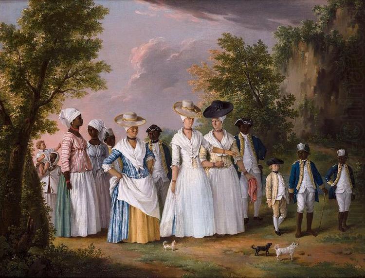 Free Women of Color with their Children and Servants in a Landscape,, unknow artist